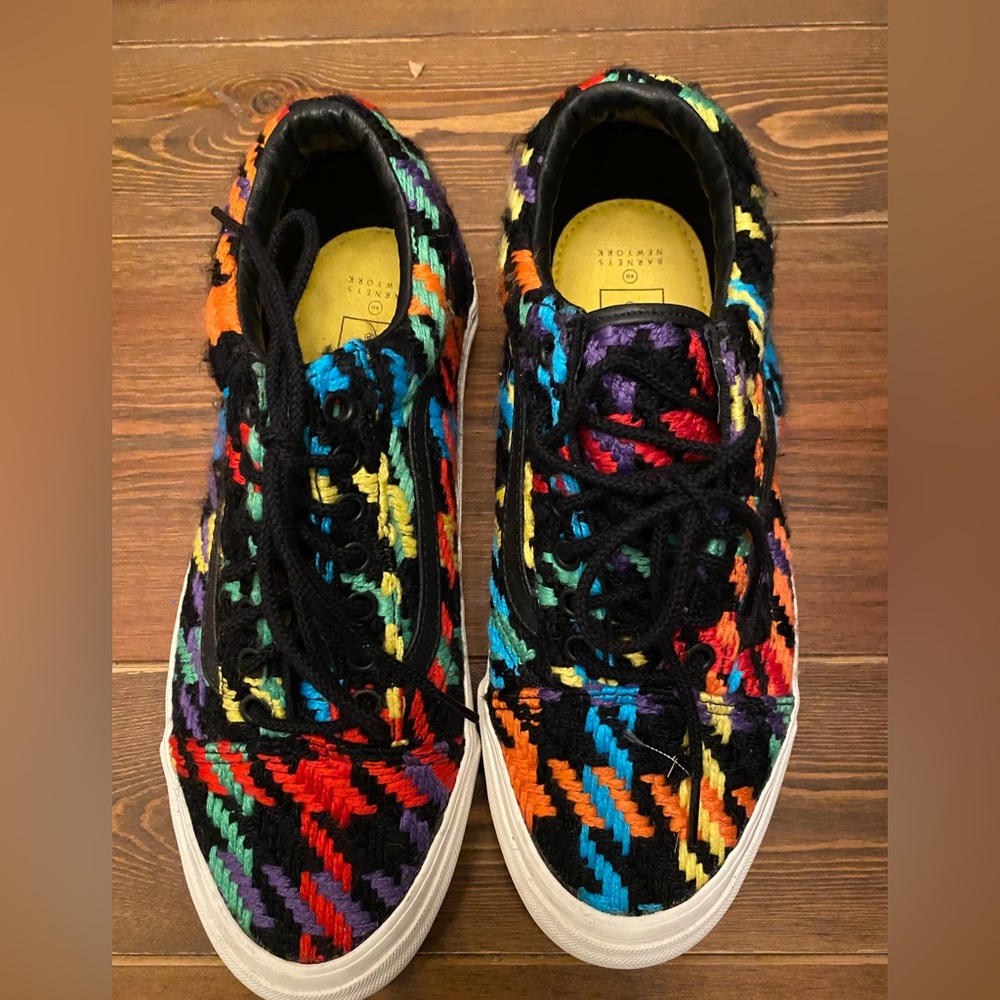 Vans Green and Pink Canvas Sneakers Casual Style